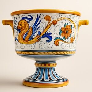 Cama Deruta Footed Bowl Cantine Lungarotti Torre di Giano Rubesco Italy Painted